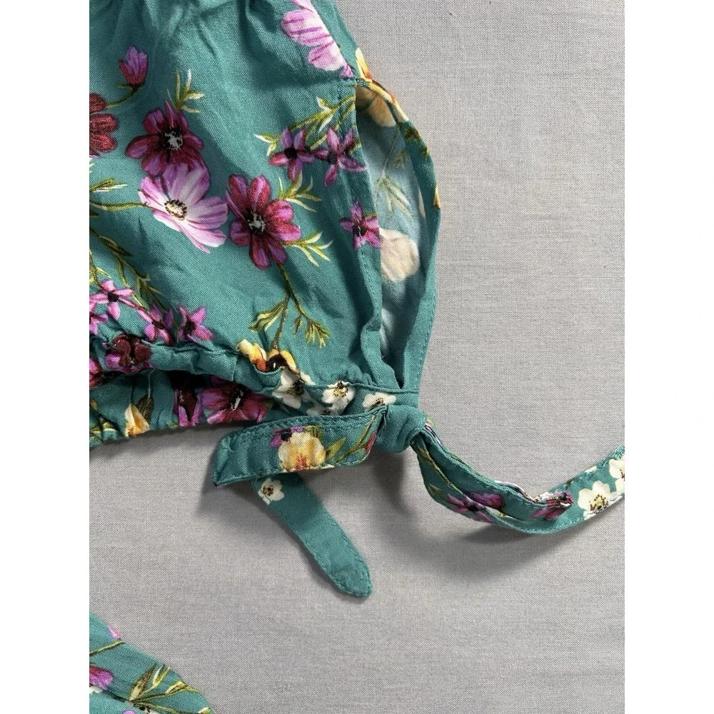 Exhilaration Women's Green Floral Jumpsuit‎ Size XS Summer Travel Vacation